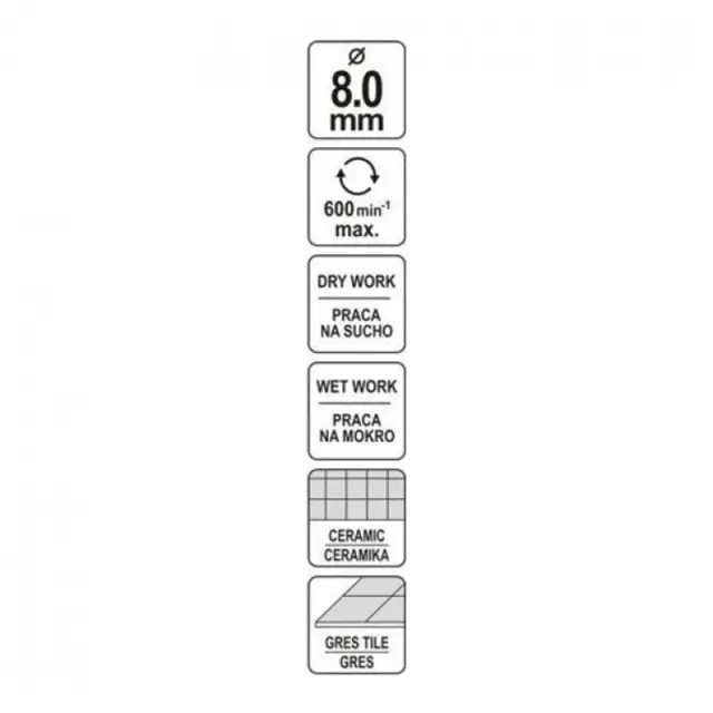 Yato Διαμαντοκορώνα 8mm YT-60423 2