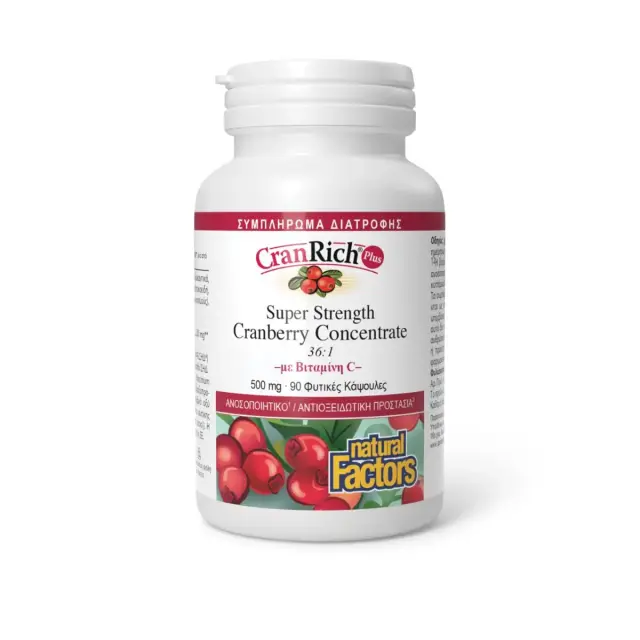Natural Factors Cranrich 500mg Ειδικό Συμπλήρωμα Διατροφής 90 κάψουλες