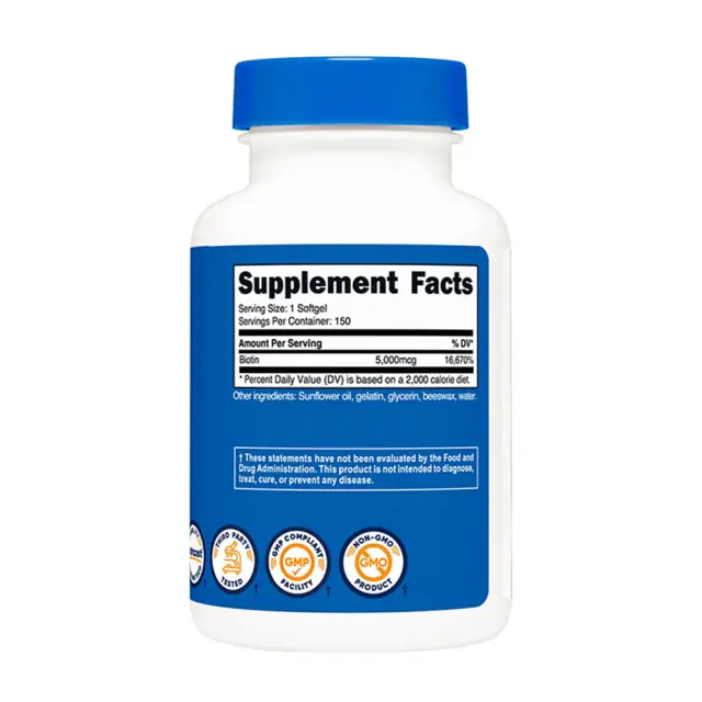 Nutricost Biotin with Coconut Oil Softgels 5000 mcg 2