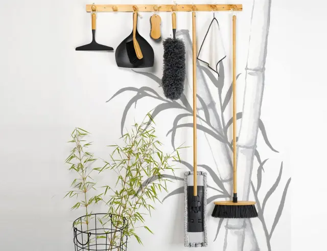 Καθαριστής για τζάμια Homea με λαβή από ξύλο Bamboo και μήκος 25cm MEN155 2