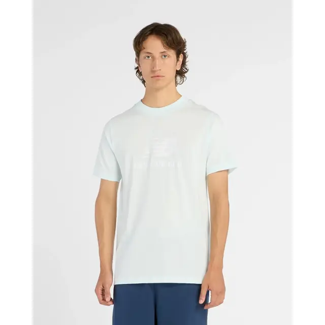 New Balance Stacked Logo T-Shirt (MT41502-AAW) - Μπλέ