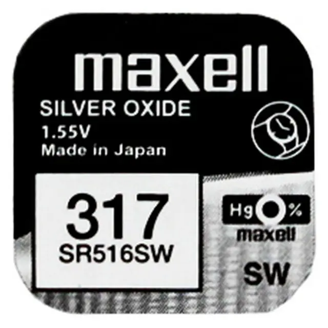MAXELL 317 SR516SW μπαταρίες ρολογιών Silver Oxide 1.55V 1τμχ