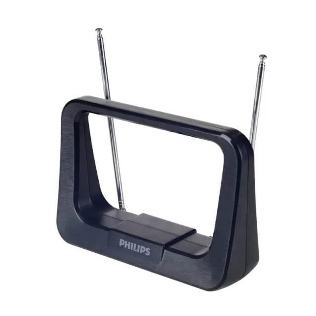 Κεραία Τηλεόρασης HDTV/4K/UHF/VHF/FM Εσωτερικού Χώρου Με Ενισχυτή 28dB Και Φίλτρο GSM 17x12cm PHILIPS SDV1226/GRS