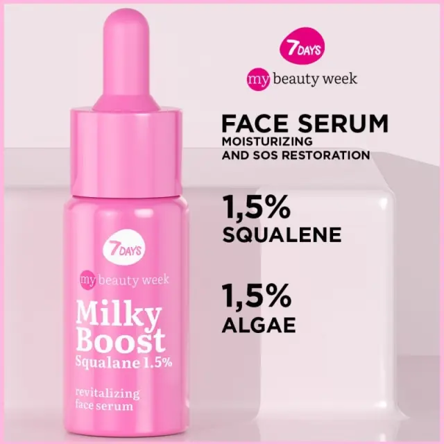 7DAYS Milky Boost Squalane 1.5% Revital Face Serum Αναζωογονητικός Ορός Προσώπου, 20ml 3