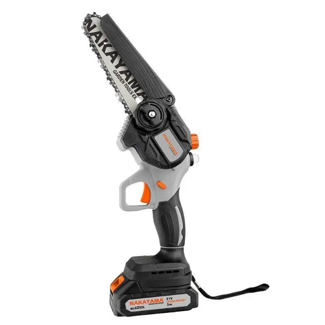 Nakayama EC1100 - Κλαδευτικό Αλυσοπρίονο Μπαταρίας 21V, Brushless με Λάμα 15cm,1kg με Φορτιστή + 1 Μπαταρία 2Ah (1x 2.0Ah) (074991)