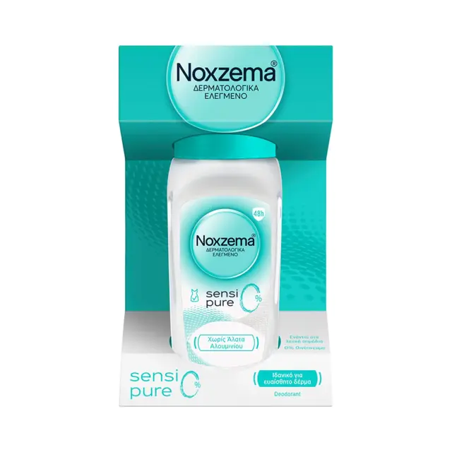Noxzema Sensi Pure 0% Αποσμητικό 48h σε Roll-On 50ml, Χωρίς Άλατα Αλουμινίου 2