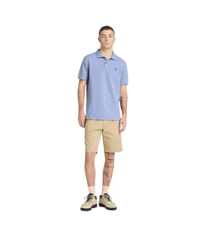 Timberland - Ανδρικό T-shirt Polo Short-Sleeve με Λογότυπο Oyster River TB0A2BRY-B88 Σιέλ - M 3