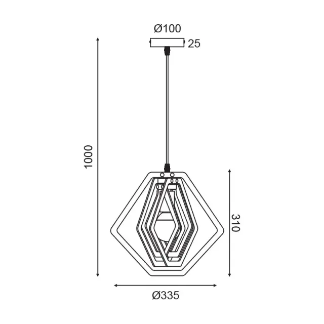 ΚΡΕΜΑΣΤΟ Φ/Σ 1ΧΕ27 ΑΝ.ΚΑΦΕ ΔΕΡΜΑ MDF D34XH100CM TRITON / ZM391P34WLL 2