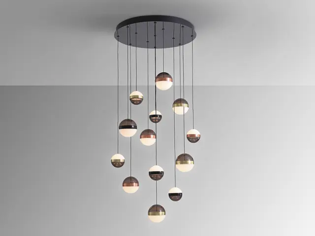 Orbes 276092 LAMP 13L Μαύρο με Χαλκό και Μπρούντζο Ρυθμιζόμενη Dimmable 108W LED Με τηλεχειριστήριο Bronze Χάλκινο