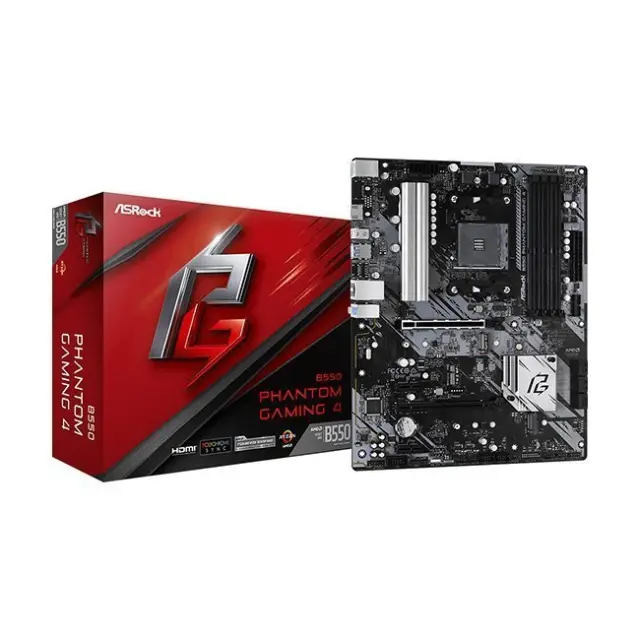 ASRock Motherboard B550 Phantom Gaming 4 (90-MXBCY0-A0UAYZ)