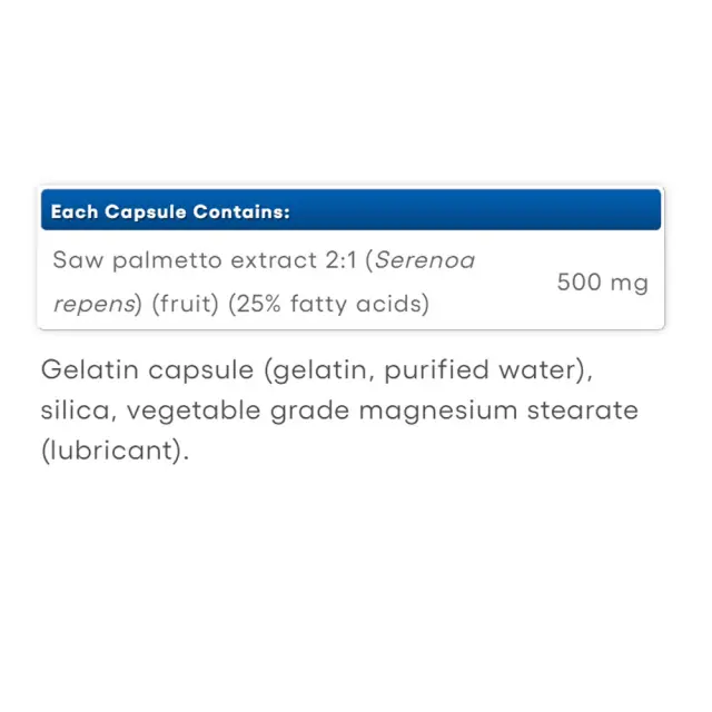 Natural Factors Saw Palmetto 500 mg 2