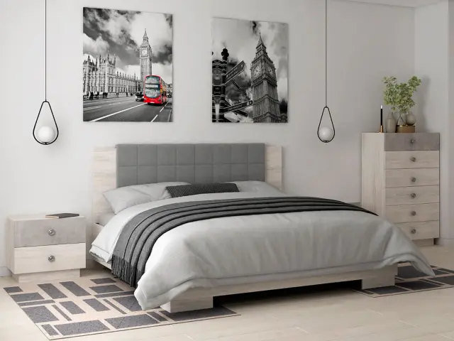 Υπέρδιπλο Κρεβάτι για Στρώμα 160x200cm ALESSIA 3
