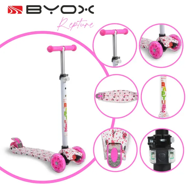 Byox Rapture Τρίτροχο Πατίνι με Φωτιζόμενες Ρόδες White 3+ Ετών