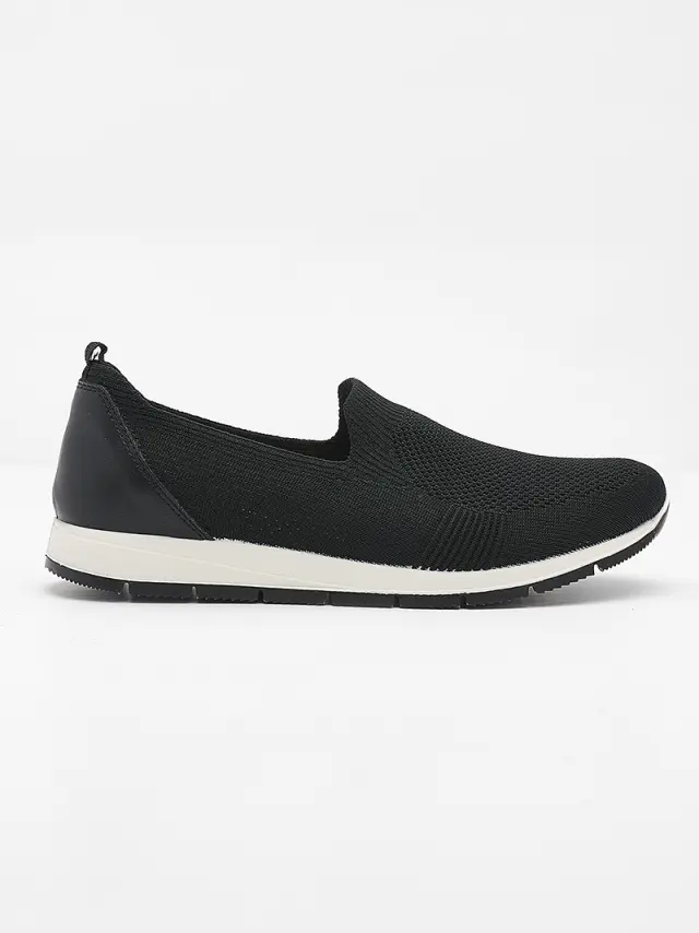 Imac Μοκασίνια-Loafers Γυναικείο ύφασμα flyknit Μαύρο IMA/707210 NERO 3