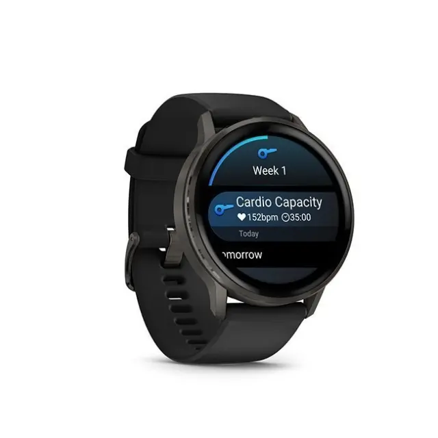 Garmin Venu 4 3.56 cm (1.4") AMOLED 45 mm Digital 454 x 454 pixels Touchscreen Black Wi-Fi GPS (satellite) 2