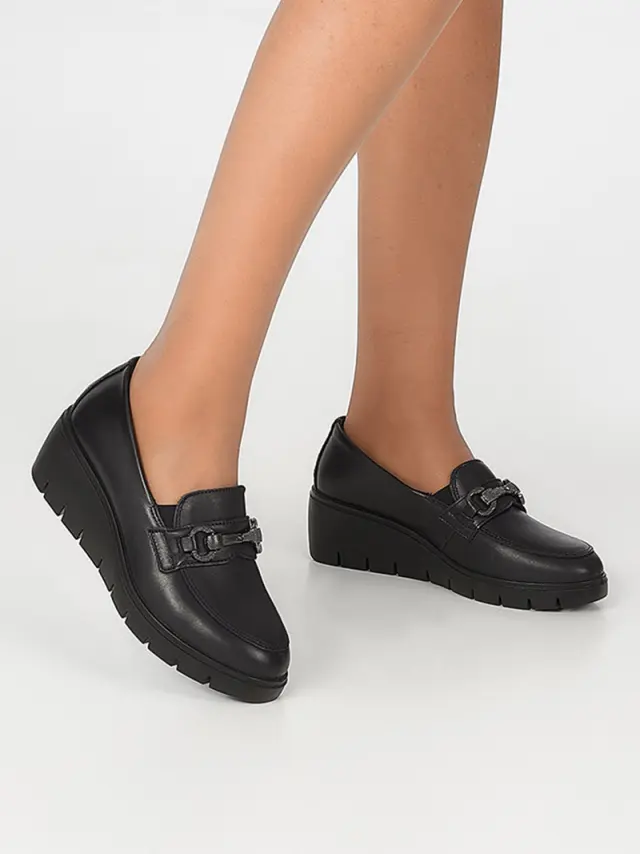 Imac Μοκασίνια-Loafers Γυναικείο δέρμα Μαύρο IMA/655240 NAPPA/NERO 2