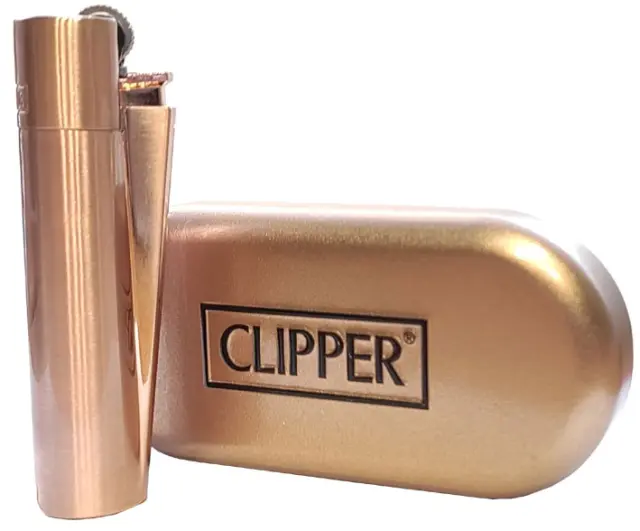 Clipper Αναπτήρας Μεταλλικός Μεγάλος - Rose Gold Metal