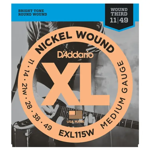 D'Addario EXL115W Χορδές Ηλεκτρικής Κιθάρας 11-49 (3rd Wound)