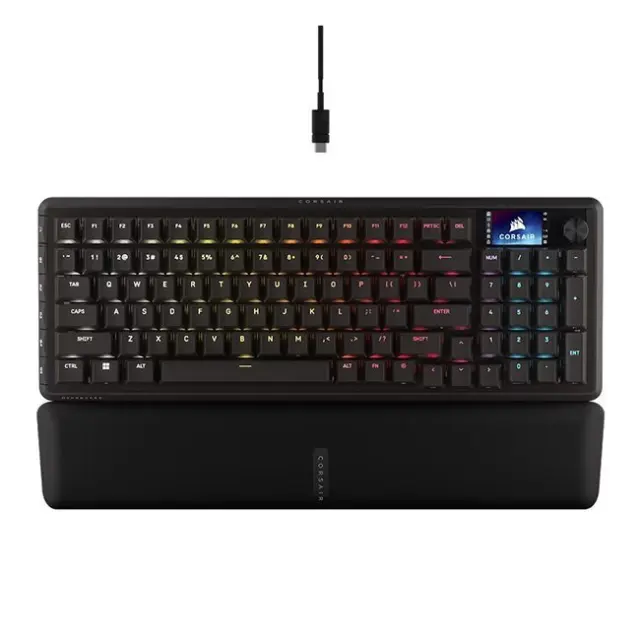 Corsair Keyboard Vanguard 96 LCD Wireless (RGB, MLX Plasma, PBT) (CH-91F901E-NA)