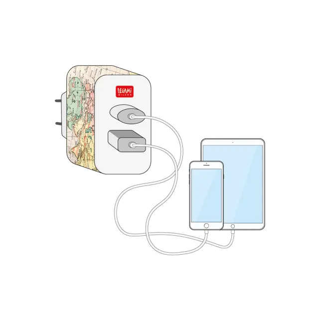Legami Milano Φορτιστής Χωρίς Καλώδιο με Θύρα USB-A και Θύρα USB-C Πολύχρωμος 2