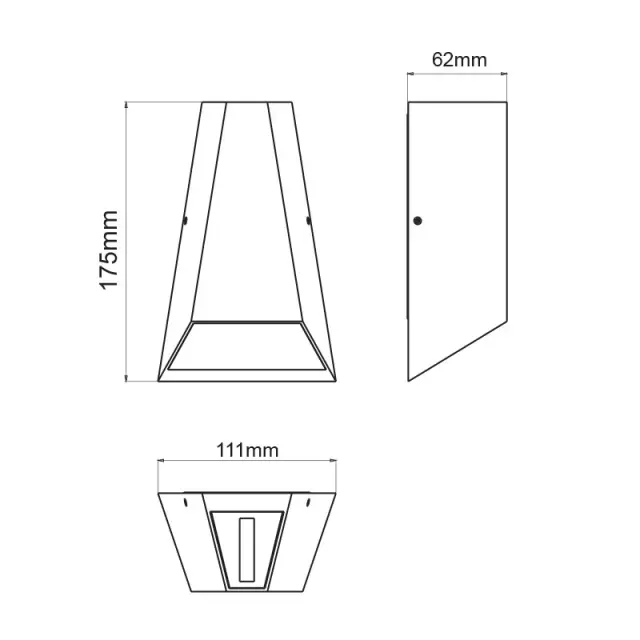 LED COB WALL LUMINAIRE 6W 425LM 30° AND 120° 230VAC 3.000K DARK GREY CRI80 IP54 30.000HRS / LG0187G 3