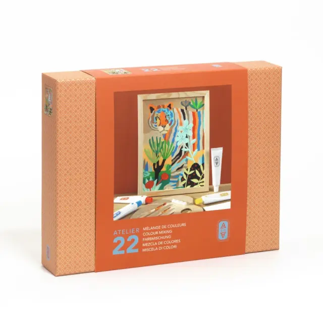 Djeco Atelier Grands Augustins Σετ Ζωγραφικής Με Καμβά - Μίξη Χρωμάτων "Τίγρης" 10022