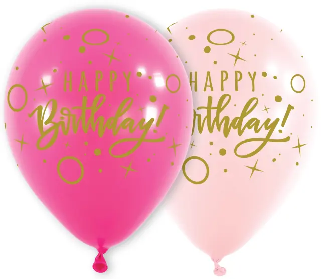 Μπαλόνια Λάτεξ 11 Birthday Dots & Sparkle Ροζ & Φούξια / 25 τμχ