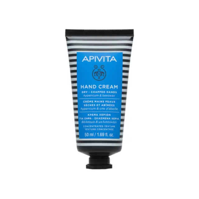 Apivita Hand Cream Dry Chapped Hands Hypericum & Beeswax Κρέμα για Ξηρά-Σκασμένα Χέρια Συμπυκνωμένης Υφής, 50ml