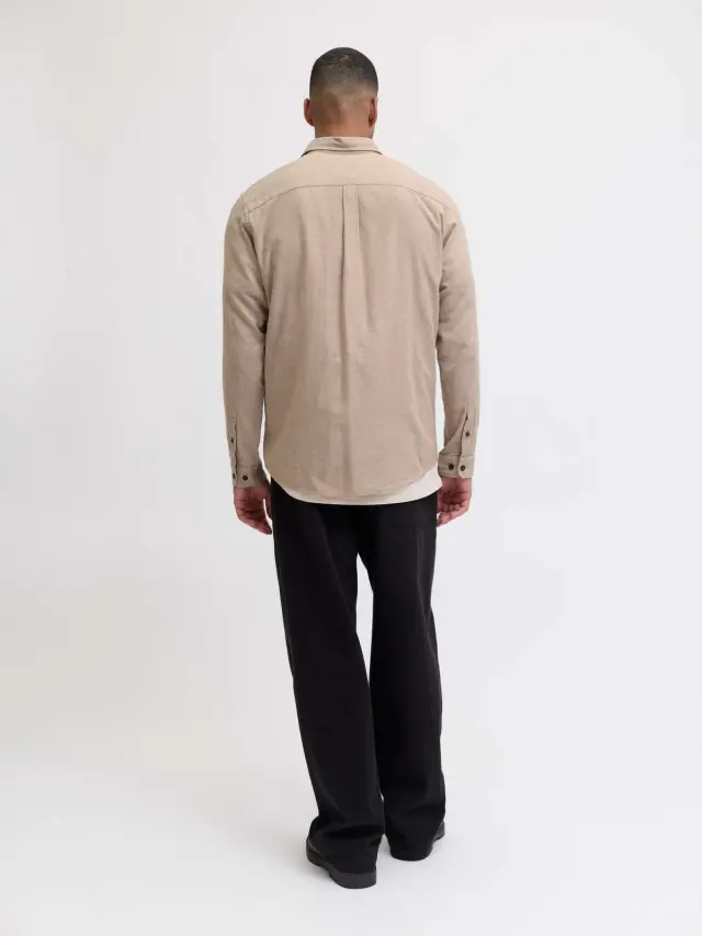 JJECLASSIC MELANGE SHIRT L/S NOOS Oatmeal 2