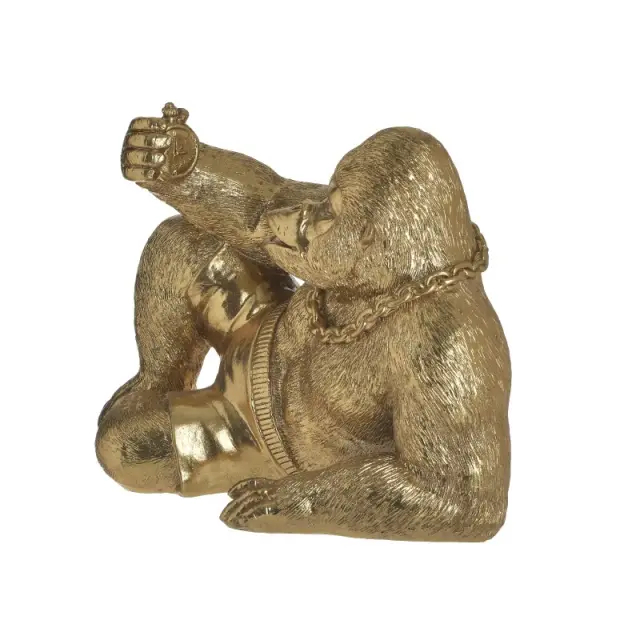 Γορίλας Χρυσό Polyresin 29x16x20cm 3-70-984-0007 2