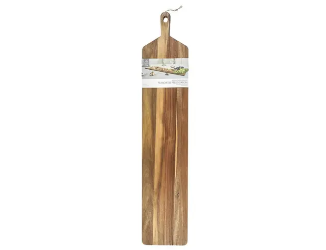 Ξύλινη επιφάνεια κοπής και σερβιρίσματος Home Deco Factory με λαβή, από Ξύλο Ακακίας, 100x20x1.5cm KA0283 2