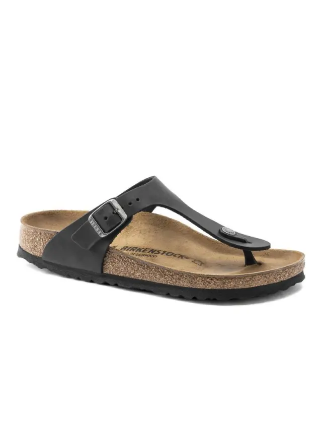 Birkenstock Σαγιονάρες Unisex δέρμα Oiled Μαύρο BIR/GIZEH 845251 BLACK 2