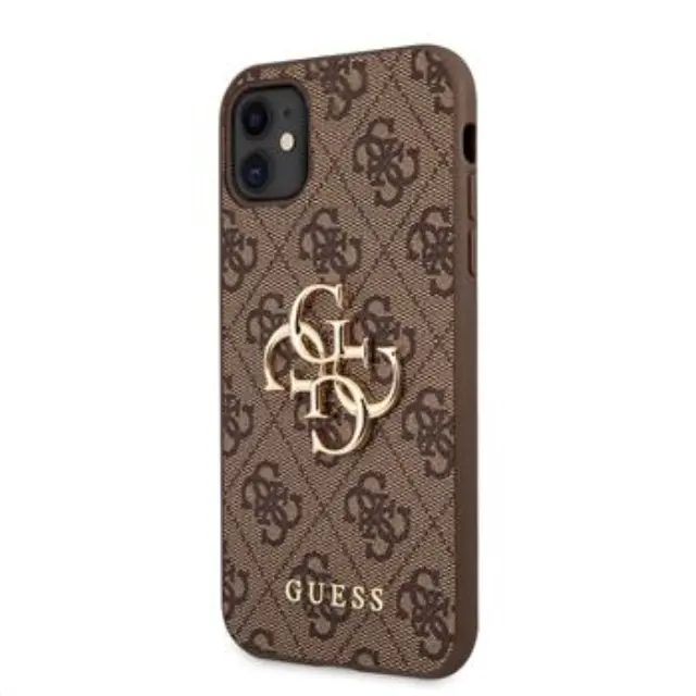 Guess PU 4G Metal Logo Case for iPhone 11 Brown