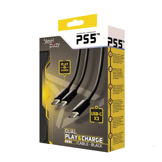Steelplay Dual Play AND Charge Cable for PS5 Controllers - PlayStation 5