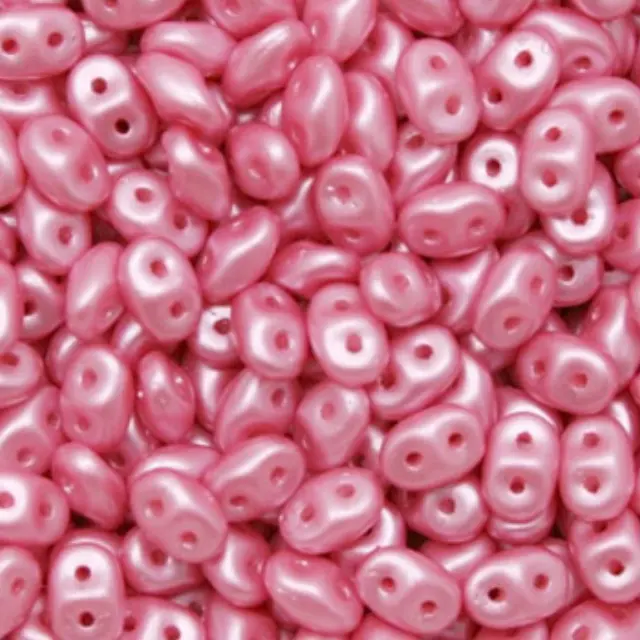 Χάντρα Superduo - Pastel Pink - 2.5x5mm ~7gr