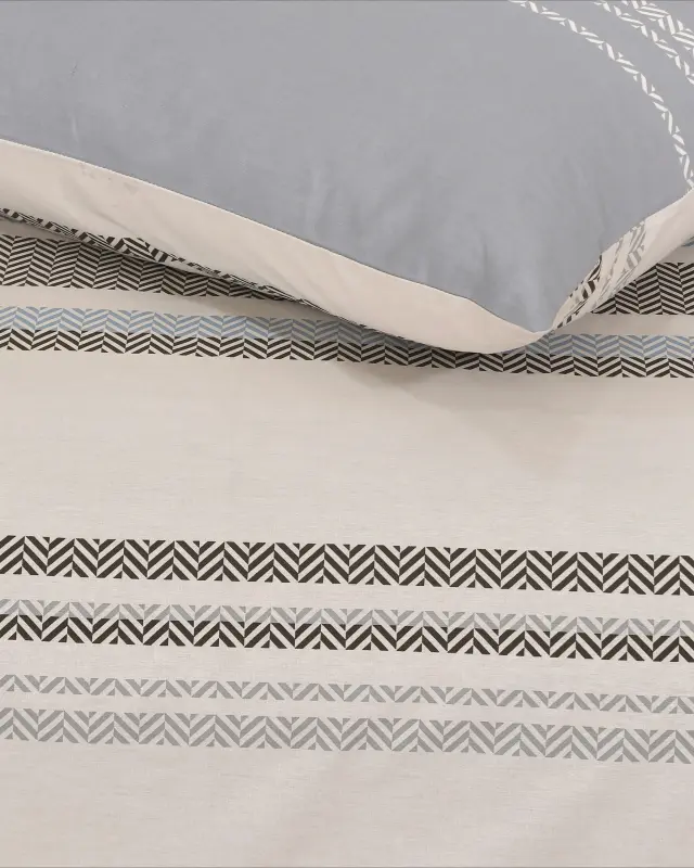 Σετ Σεντόνια 160x270 Μονά Kocoon Talon Beige-Gray 100% βαμβακερόΧωρίς Λάστιχο 2