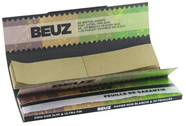 Beuz Χαρτάκια King Size Slim Unbleached Ακατέργαστο με Τζιβάνα 32φ. 2