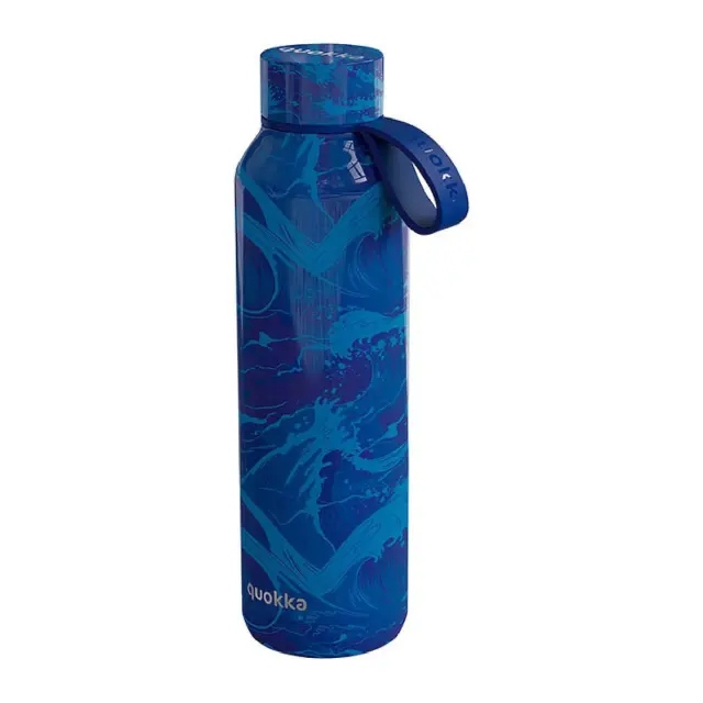 Quokka Solid Μπουκάλι Θερμός Ανοξείδωτο 630ml STRAP WAVES 630 ml με Λαβή-40169