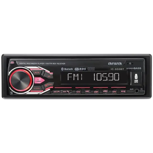 Aiwa IC-300BT Car Stereo 1 DIN Bluetooth 5.1 / USB / RGB – Αποσπώμενη Πρόσοψη