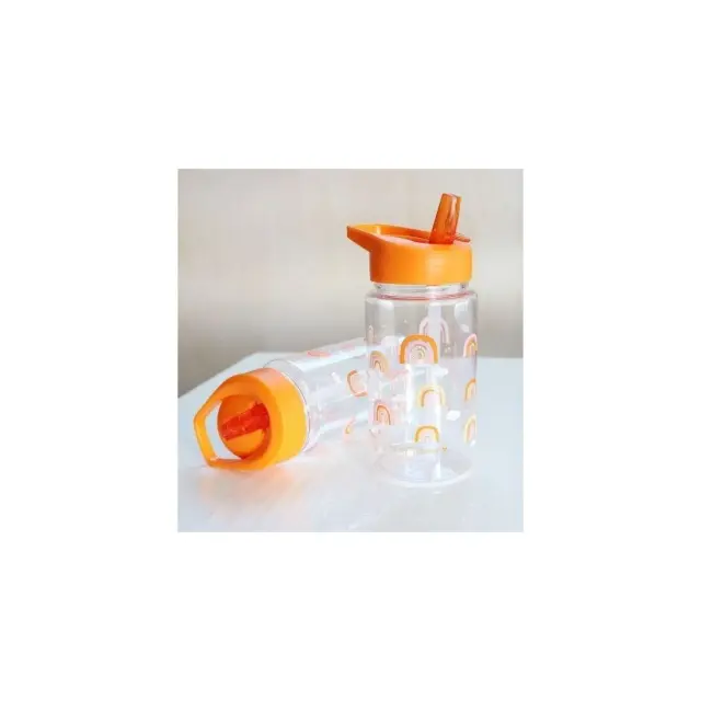 A Little Lovely Company Πλαστικό Παγούρι με Καλαμάκι Rainbows DBRAPI34 450ml 3