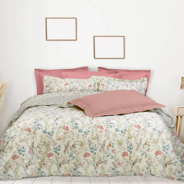 Σετ παπλωματοθήκης υπέρδιπλο Das Home Prestige 1659 220x240 Εκρού - Γαλάζιο - Μέντα