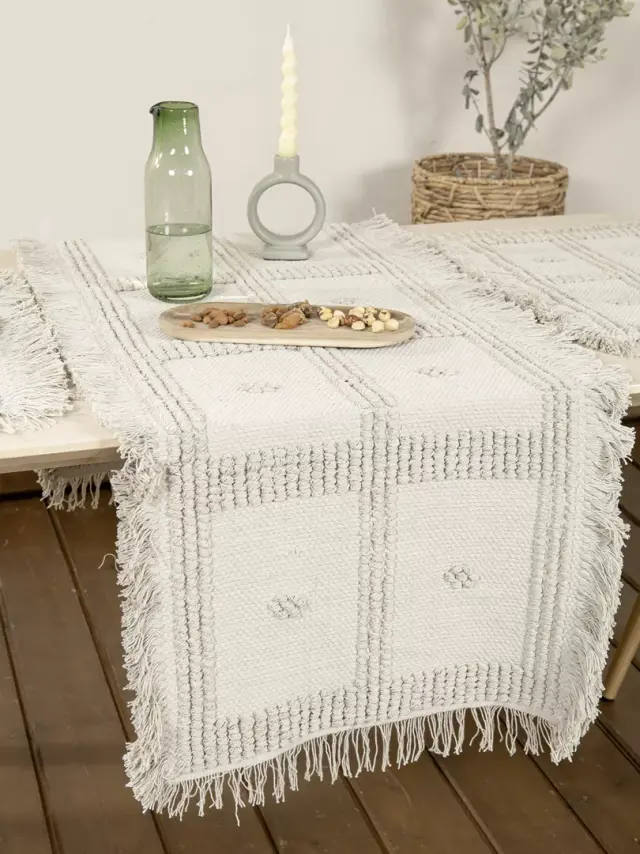 Ράνερ 45x150 Nima Liora Ecru 100% βαμβακερό