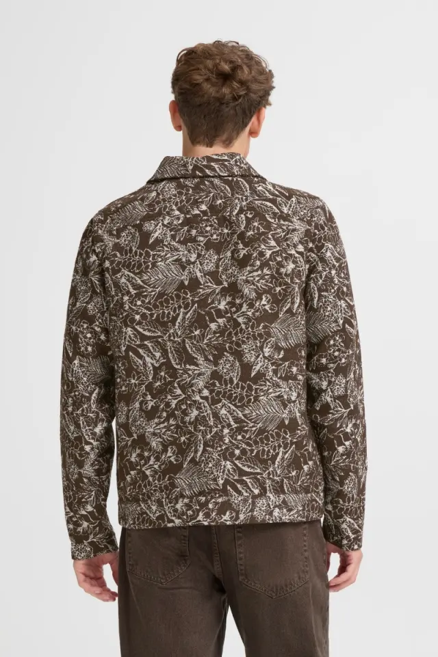 Casual Friday Ανδρικό Jacquard Floral Μπουφάν 20506074 - Demitasse - L 2