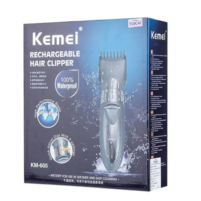 Kemei Επαναφορτιζόμενη Κουρευτική Μηχανή KM-605 (Τυχαία Επιλογή Χρώματος) 2
