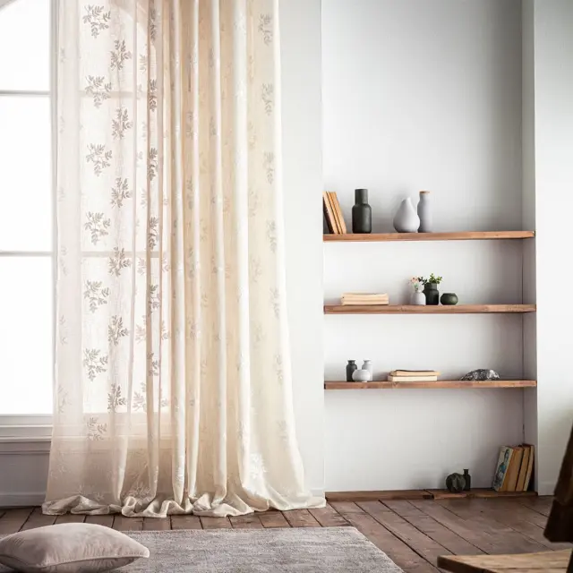 Κουρτίνα με Τρουκς Gofis Home Leaf 10-04-532-11/06 Beige AW24 140x280 2