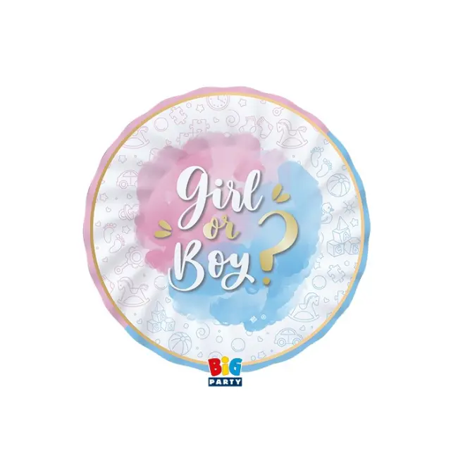 Πιάτα χάρτινα Γλυκού 20εκ Gender Reveal /8 τεμ