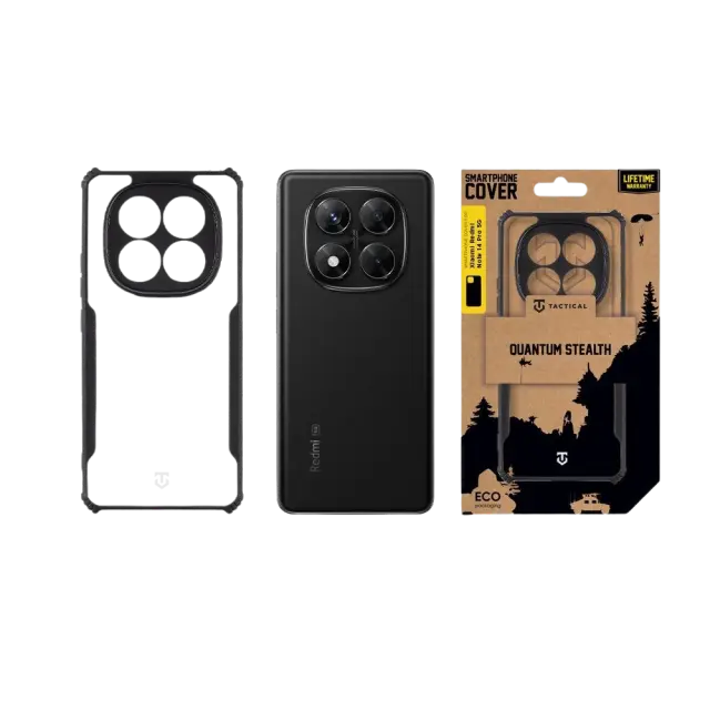 Tactical Quantum Stealth Cover for Xiaomi Redmi Note 14 Pro 5G/X7 5G Clear/Black 3