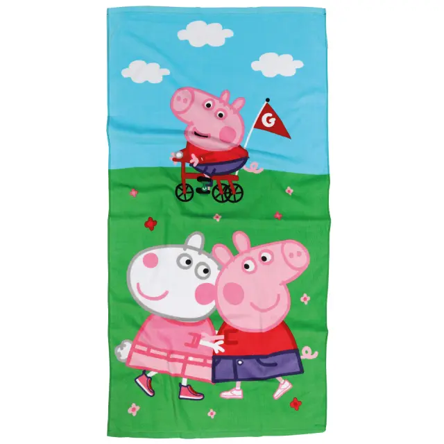 Πετσέτα Θαλάσσης 70Χ140 Παιδική Cotton Das Home Peppa Pig 5863 Μπλε-Πράσινο-Ροζ
