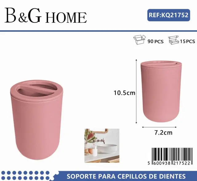 Θήκες οδοντόβουρτσας πλαστικές σε σετ 5Χ - Pink - 21752 2