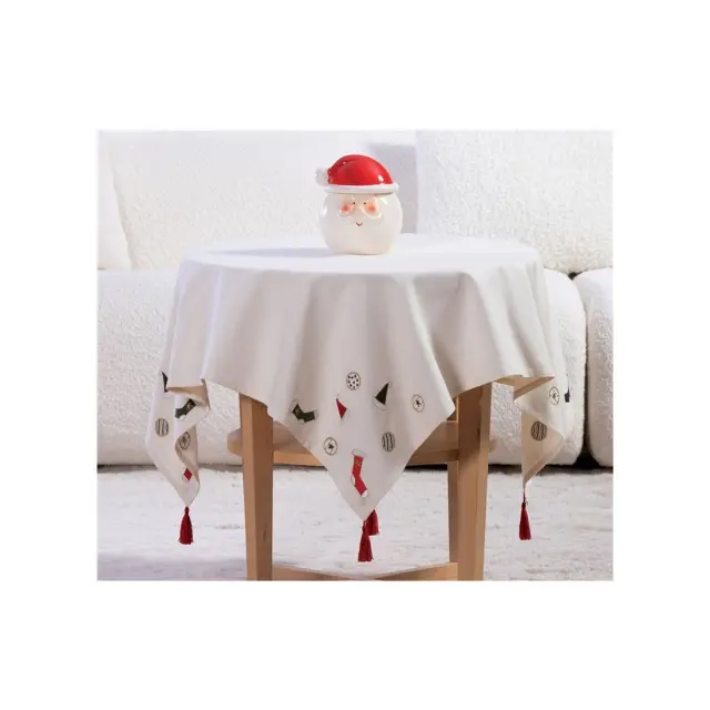 Χριστουγεννιάτικο Τραπεζομάντηλο Nef-Nef Christmas Is All Around Ecru 100x100